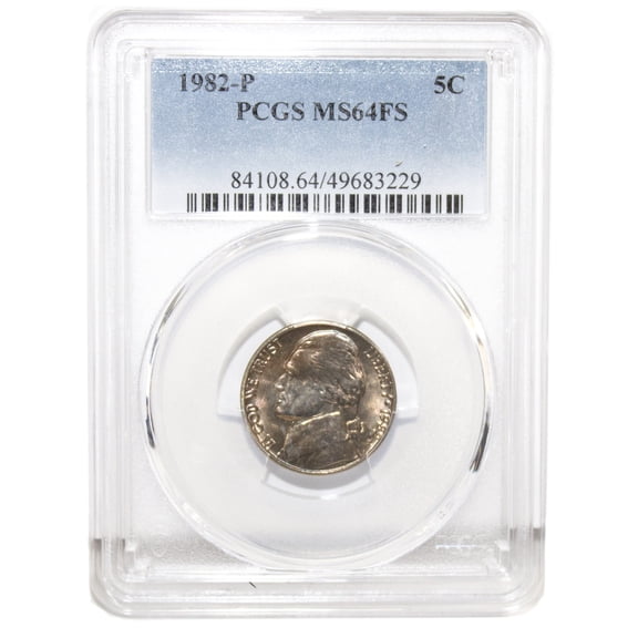 1982-P Jefferson Nickel PCGS MS64FS Full Steps - Graded Coin