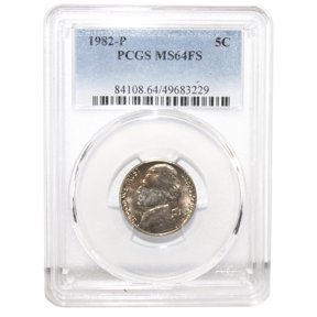 1982-P Jefferson Nickel PCGS MS64FS Full Steps - Graded Coin