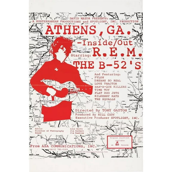 1982 REM Concert Poster Wall Art Print in R.E.M. B-52S CONCERT POSTER 11 x 17 Inch Poster
