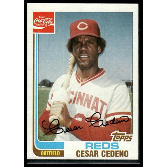 1982 Topps Coca-Cola Cincinnati Reds Cesar Cedeno #4 Baseball Card