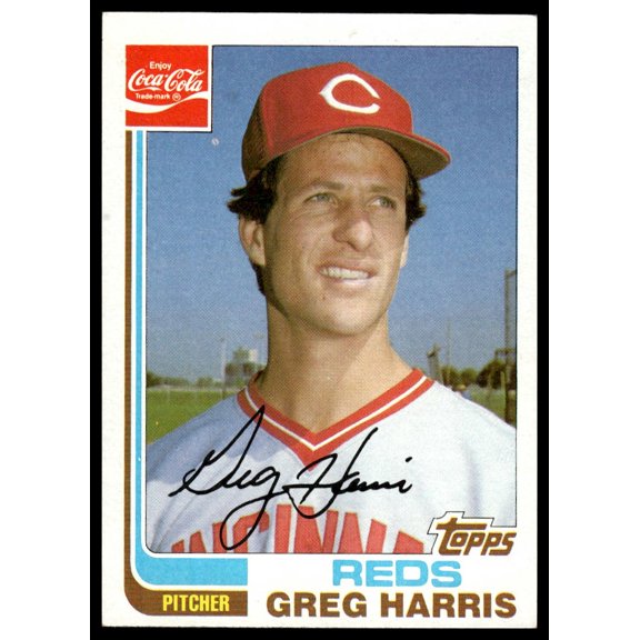 1982 Topps Coca-Cola Greg Harris Cincinnati Reds #7 Baseball Card
