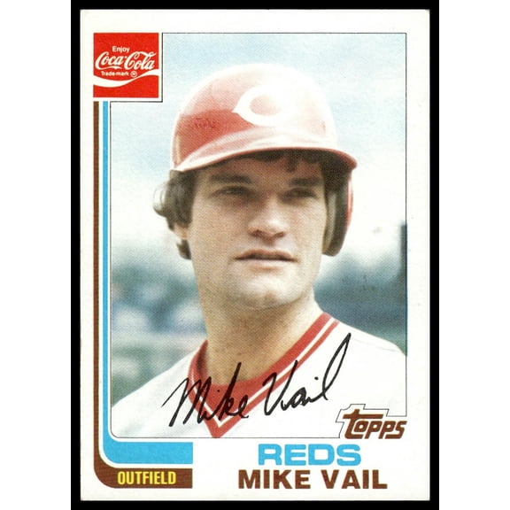 1982 Topps Coca-Cola Mike Vail #22 Cincinnati Reds MLB Baseball Trading Card
