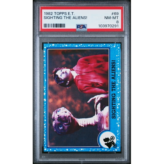 Graded 1982 Topps E T Sighting The Aliens #69 PSA 8