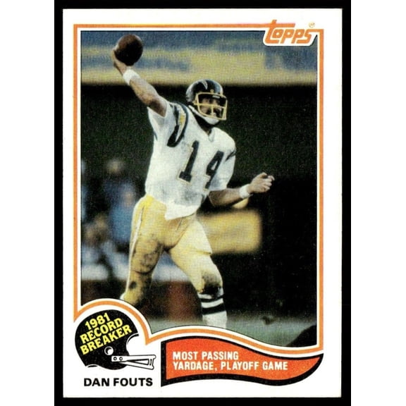 1982 Topps Football Card Dan Fouts 1981 Record Breaker #2 NM