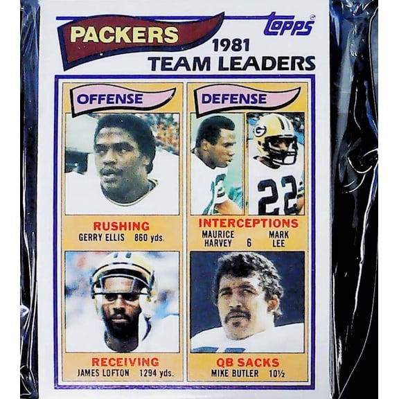 1982 Topps Football Green Bay Packers Team Set 15 Cards James Lofton NrMt