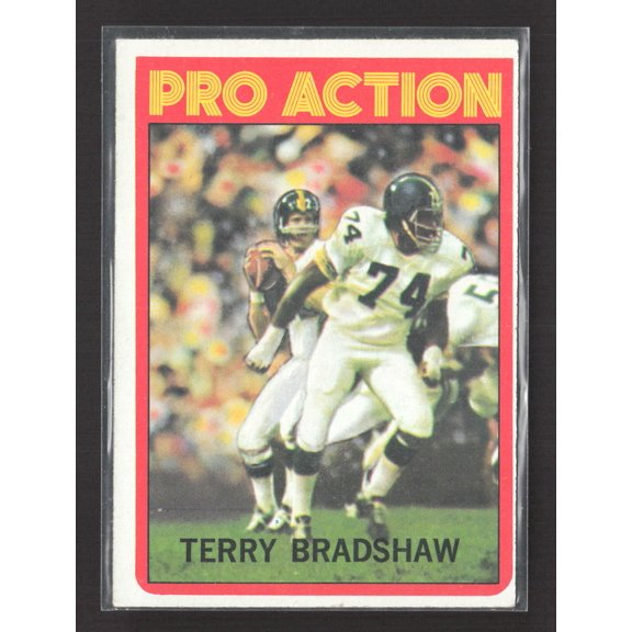 1982 Topps Pro Action Excellent Football Card Terry Bradshaw Steelers #120