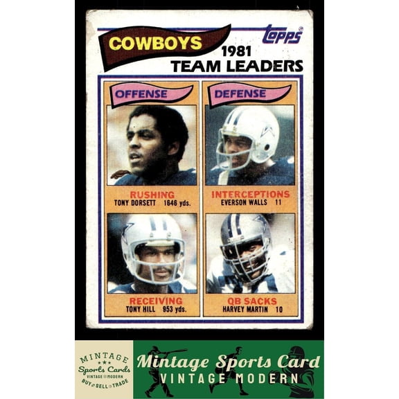 1982 Topps Tony Dorsett / Everson Walls / Tony Hill / Harvey Martin #307