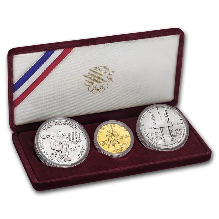 1983 & 1984 3-Coin Commem Olympic Set BU (w/Box & COA) - Walmart.com