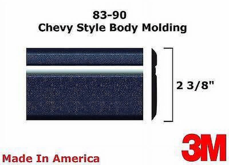 19831990 Chevy S10 & S10 Blazer Black & Chrome Side Body Trim Molding