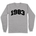 thumbnail image 1 of 1983 College Style Long Sleeve Shirt Unisex 4X-Large Grey, 1 of 5
