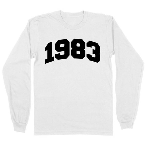 1983 College Style Long Sleeve Shirt Unisex 5X-Large White