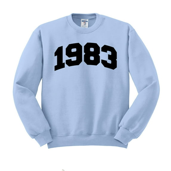 1983 College Style Sweatshirt Unisex Medium Light Blue