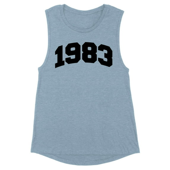 1983 College Style Women's Muscle Tank 2X-Large Stonewash Denim