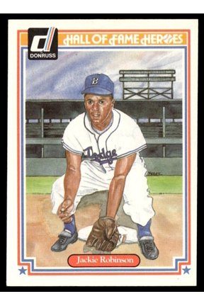 1983 Donruss Hall of Fame Heroes Baseball Card Jackie Robinson Dodgers #6 NM