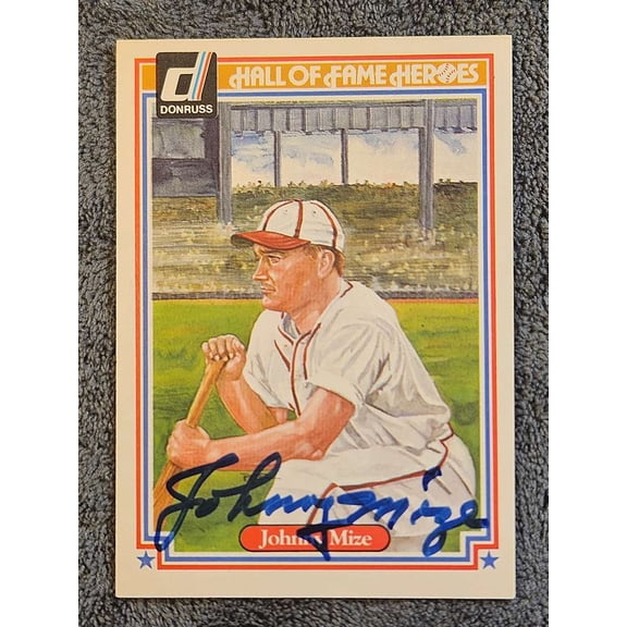 1983 Donruss Hall of Fame Heroes Johnny Mize #10 Auto Signed JSA Baseball Card