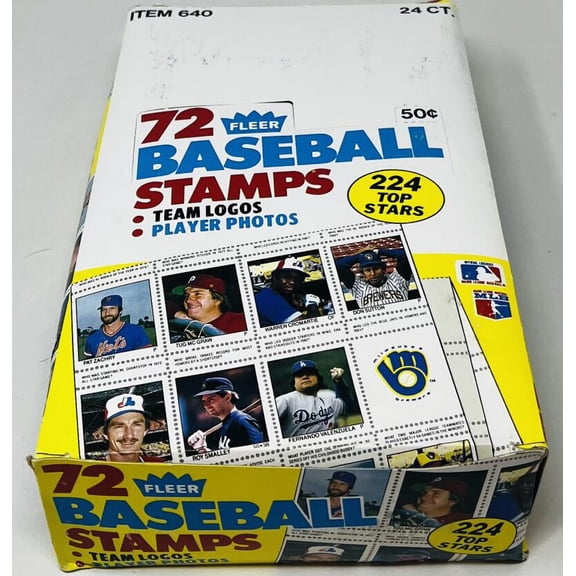 1983 Fleer 72 Baseball Stamps 24-Ct Unsealed Box
