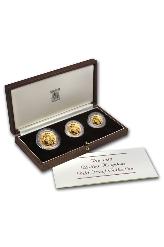 1983 Great Britain 3-Coin Gold Sovereign Proof Set