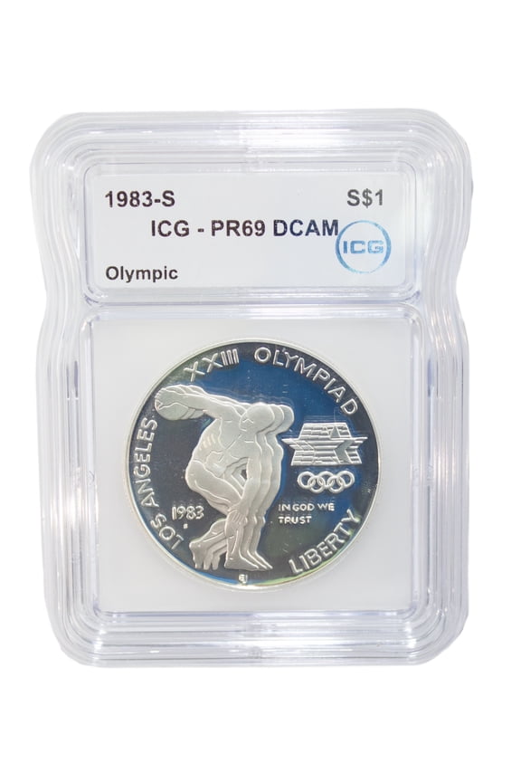 1983 Olympic Commemorative Proof Silver Dollar ICG PR69 DCAM - Graded Coin