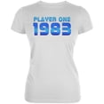 thumbnail image 1 of 1983 Player One Birthday Juniors Soft T Shirt White X-LG, 1 of 1