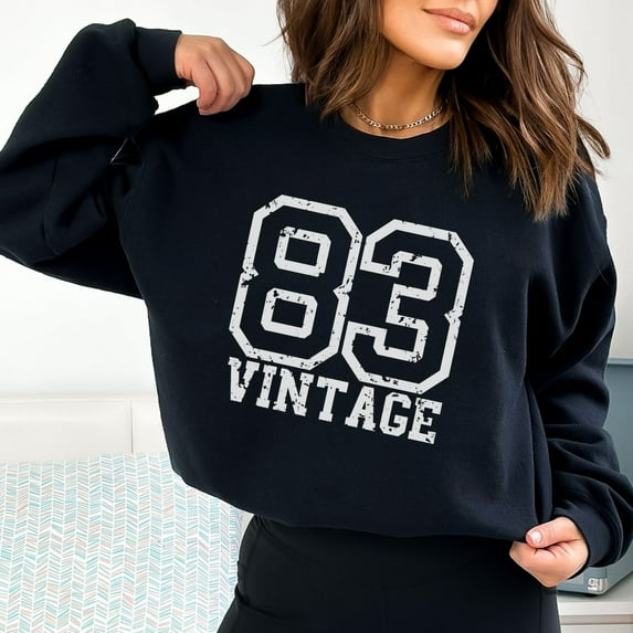 1983 Sweatshirt, Vintage Inspired Distressed Birthday Sweatshirt, Vintage 1983, Born in 1983, Birth Year, Trendy Aesthetic Crewneck Tshirt All Size S-5XL