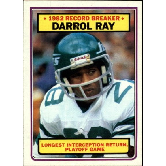 1983 Topps #7 Darrol Ray RB Longest Interception Return: Playoff Game NFL Football Trading Card