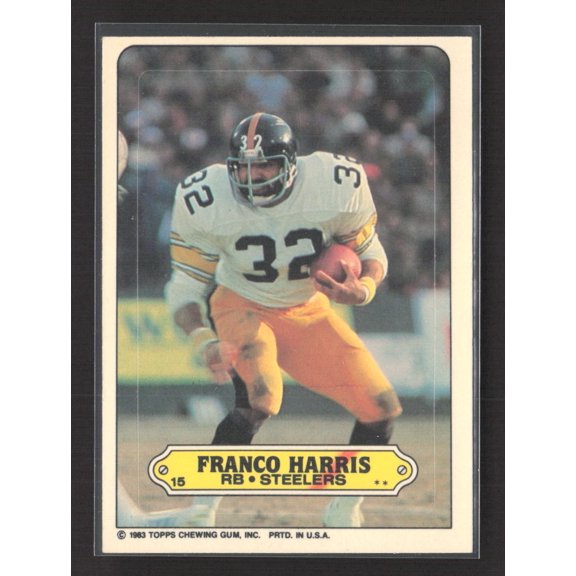 Excellent 1983 Topps Franco Harris #15 Pittsburgh Steelers Football Card