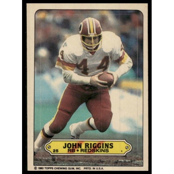 1983 Topps John Riggins #25 Stickers