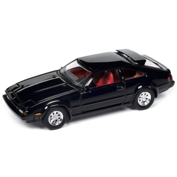 1983 Toyota Celica Supra Black with Red Interior "Import Legends" Series 1/64 Diecast Model Car by Auto World