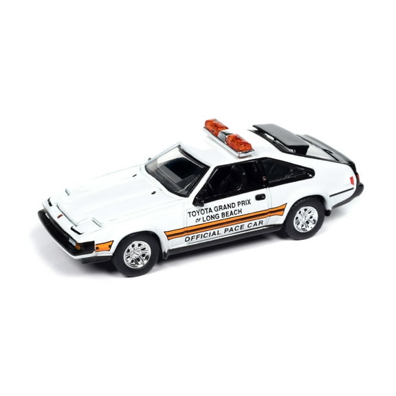 1983 Toyota Celica Supra, White w/Orange Stripe - Auto World AW64442/48B - 1/64 Scale Diecast Model Car