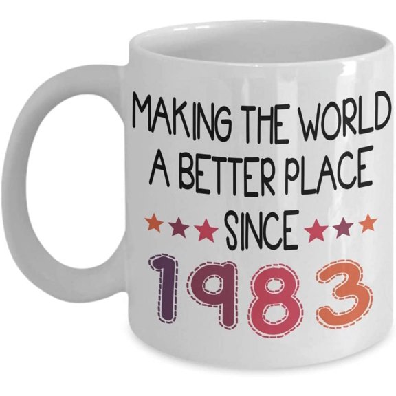 1983 Turning 36 Years Old Happy Birthday Coffee Mug Funny 36th Birthday Gift for Women and Men Gift Tea Cup Idea for a Joke Celebration Best Adult
