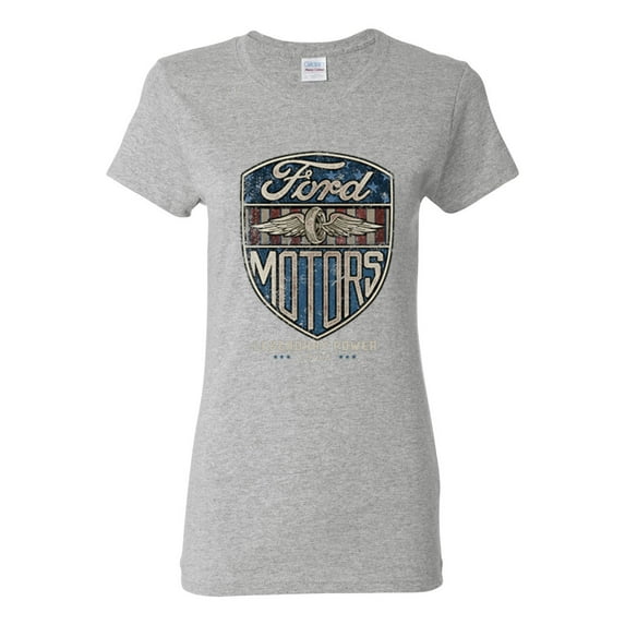 1983 Vintage Distressed Ford Motors Legendary Power Cars and Trucks Womens Graphic T-Shirt, Heather Grey, 3XL