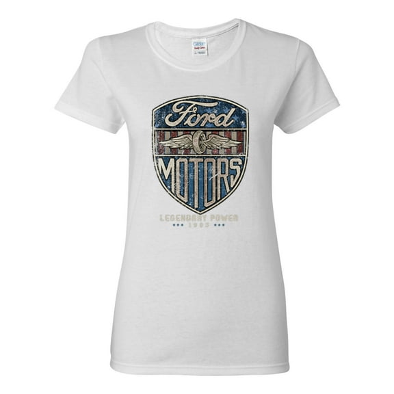 1983 Vintage Distressed Ford Motors Legendary Power Cars and Trucks Womens Graphic T-Shirt, White, 3XL