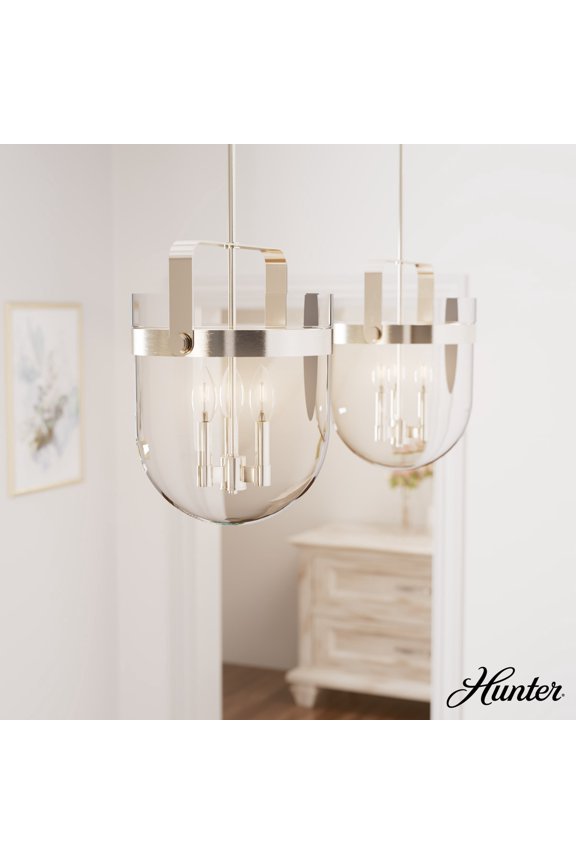 - Karloff 3-light Brushed Nickel, Medium Size Pendant Light, Dimmable, Casual Style, Urn Shaped, for Bedrooms, Dining, Living Rooms - 19830