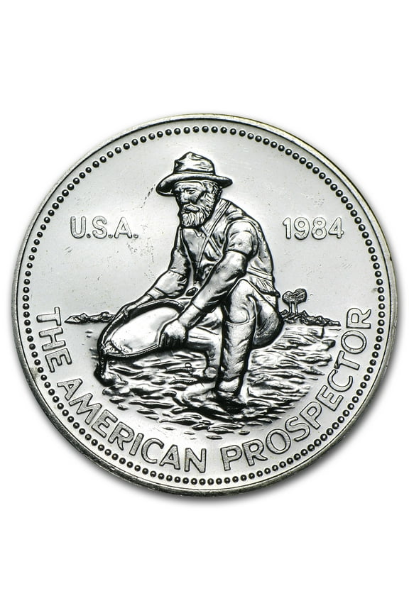 1984 1 oz Silver Round - Engelhard Prospector ("E" Logo Reverse)