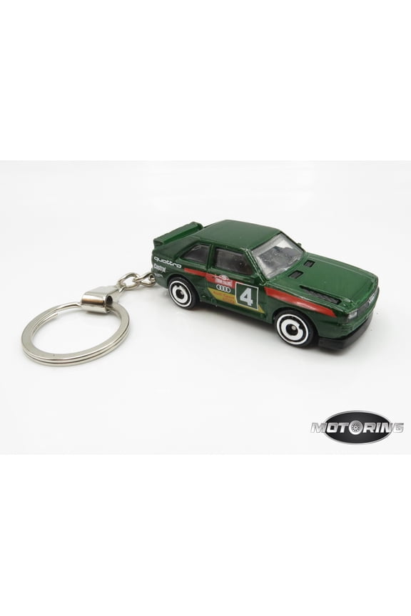 1984 '84 Audi Sport Green Custom Car Keychain 1:64 Diecast