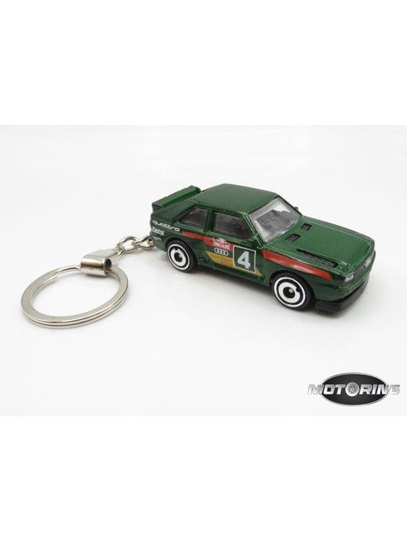 1984 '84 Audi Sport Green Custom Car Keychain 1:64 Diecast