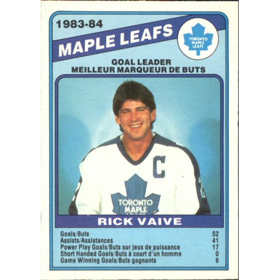 1984-85 O-Pee-Chee #368 Rick Vaive NHL Hockey Trading Card