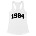 thumbnail image 1 of 1984 College Style Tank Top Fitted Racerback Women's Large White, 1 of 5