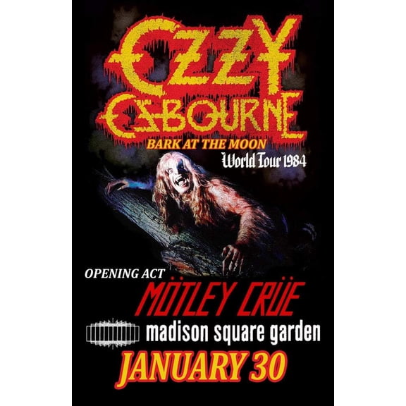 1984 Concert Poster Replica of Ozzy Osbourne - Frame Not Included