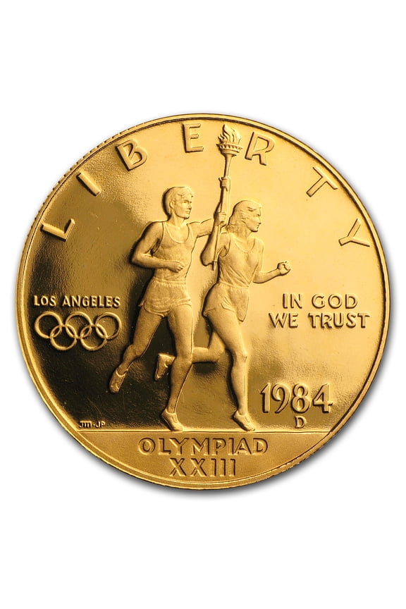 1984-D Gold $10 Commem Olympic Proof (w/Box & COA)