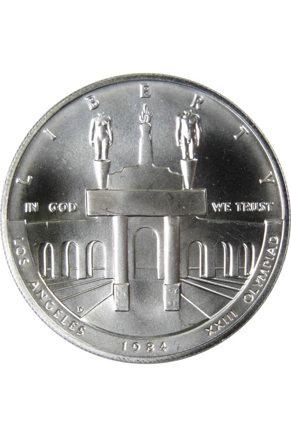 1984 D LA Olympiad Coliseum Commemorative Silver Dollar Uncirculated