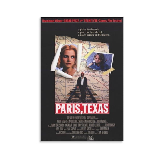 1984 Drama Movie Poster Paris, Texas Room Aesthetic Poster Print Art Wall Painting Canvas Posters Modern Bedroom Decor