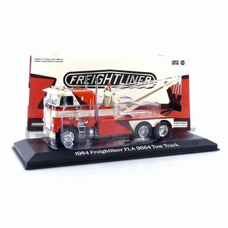 1984 Freightliner FLA 9664 Tow Truck Orange and White with Brown