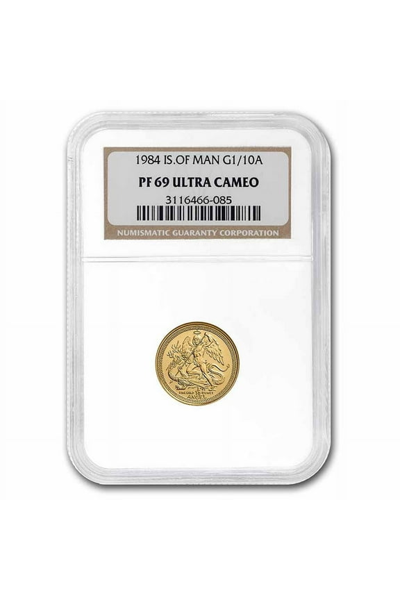 1984 Isle of Man 1/10 oz Gold Proof Angel PF-69 NGC