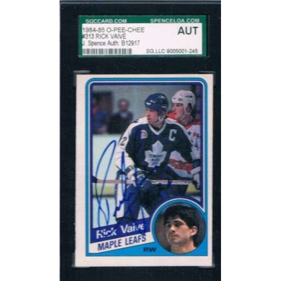 1984 O-Pee-Chee Hockey Card #313 Rick Vaive Base Set Near Mint or Better