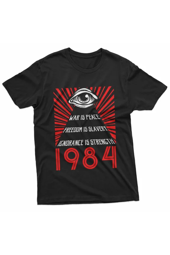 1984 Orwel Dystopian Slogan All Seeing Eye Gothic T-Shirt