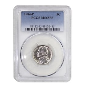 1984-P Jefferson Nickel PCGS MS65FS Full Steps 5FS - Graded Coin