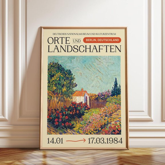 1984 Places And Landscape Exhibition Poster - Retro Art For Elegant Living, Dining, Kitchen, And Bedroom Wall Art, Modern Wall Decor, 12x18 UNFRAMED