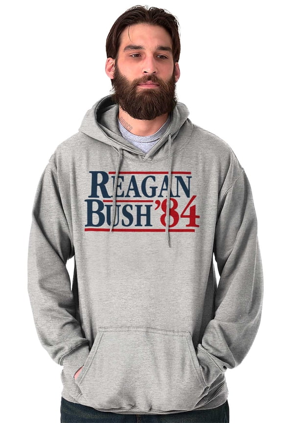 1984 Presidential Election Political Unisex Plus Fleece Graphic Hoodie Brisco Brands 4X