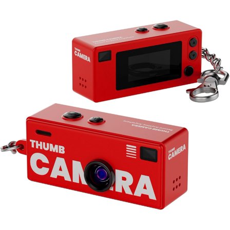 1984 Retro Mini Thumb Camera Keychain - Portable Vintage Keychain Cam, Nostalgic Pocket-Sized Camera Accessory(Red)Z